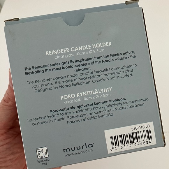 Muurla Reindeer Candle Holder, Clear Glass NWT - Picture 3 of 7